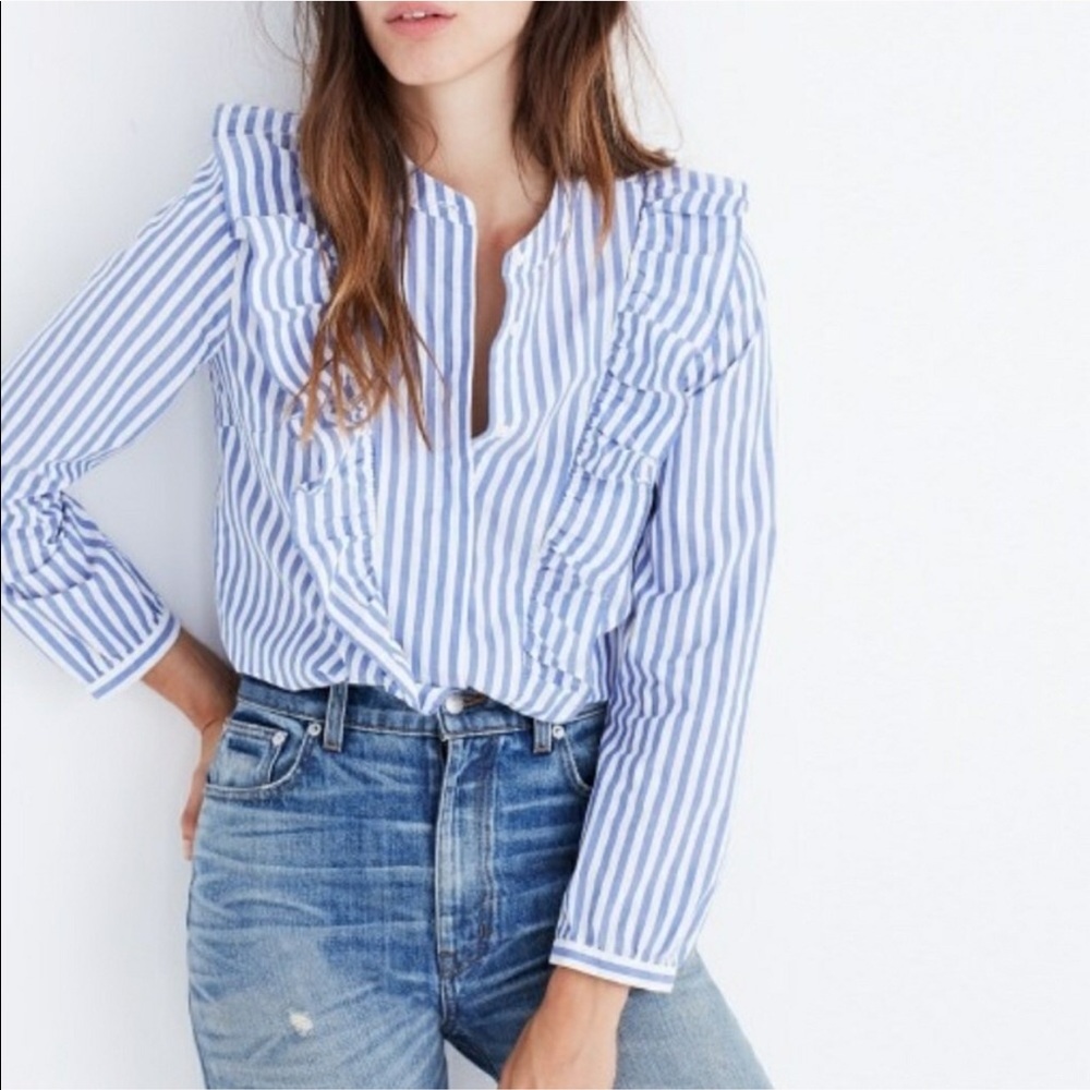 Madewell Buttondown with Ruffle